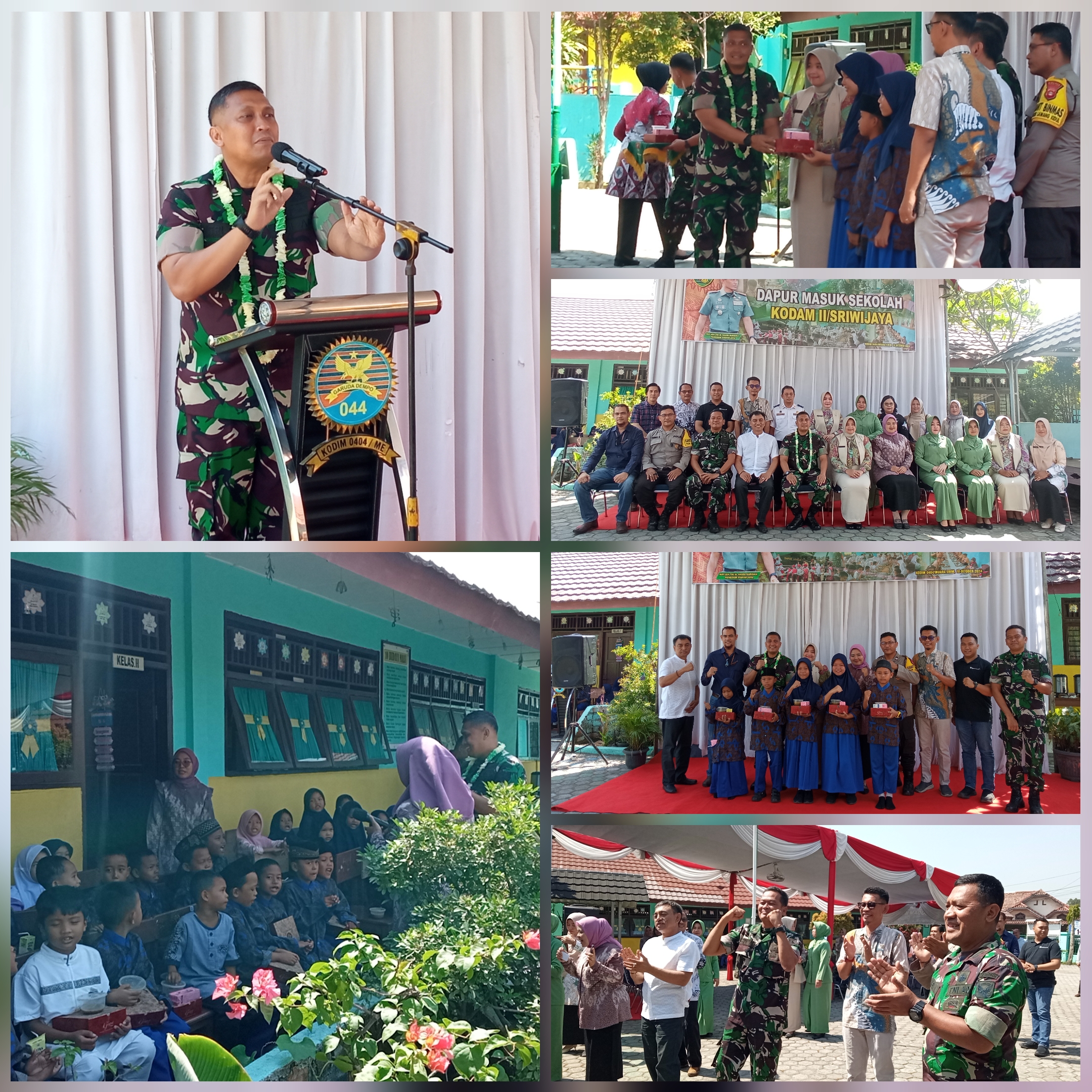 Kegiatan Dapur Masuk Sekolah Kodam II/Sriwijaya Di Wilayah Kodim 0404/Muara Enim Berjalan Lancar